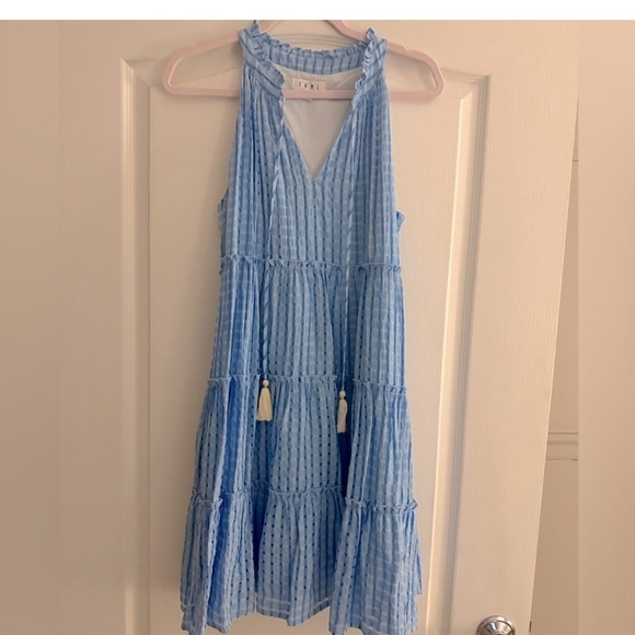 THML,Blue Sleeveless Ruffle Dress, Completely Lined,Excellent Condition, Size S - Picture 5 of 8